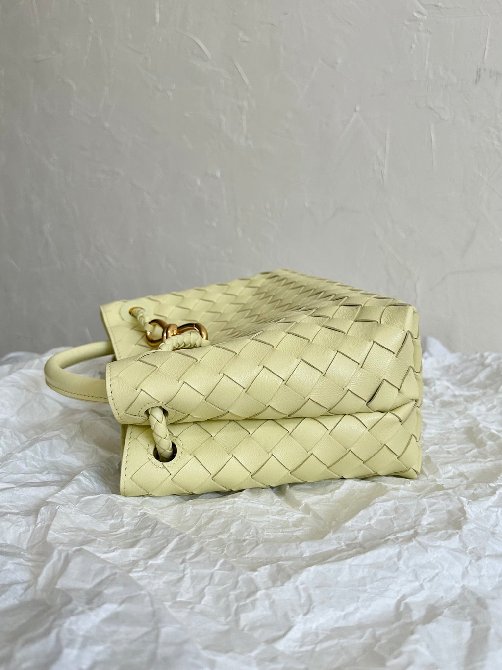 Bottega Veneta Small Andiamo 25cm Light Yellow Lambskin Bag