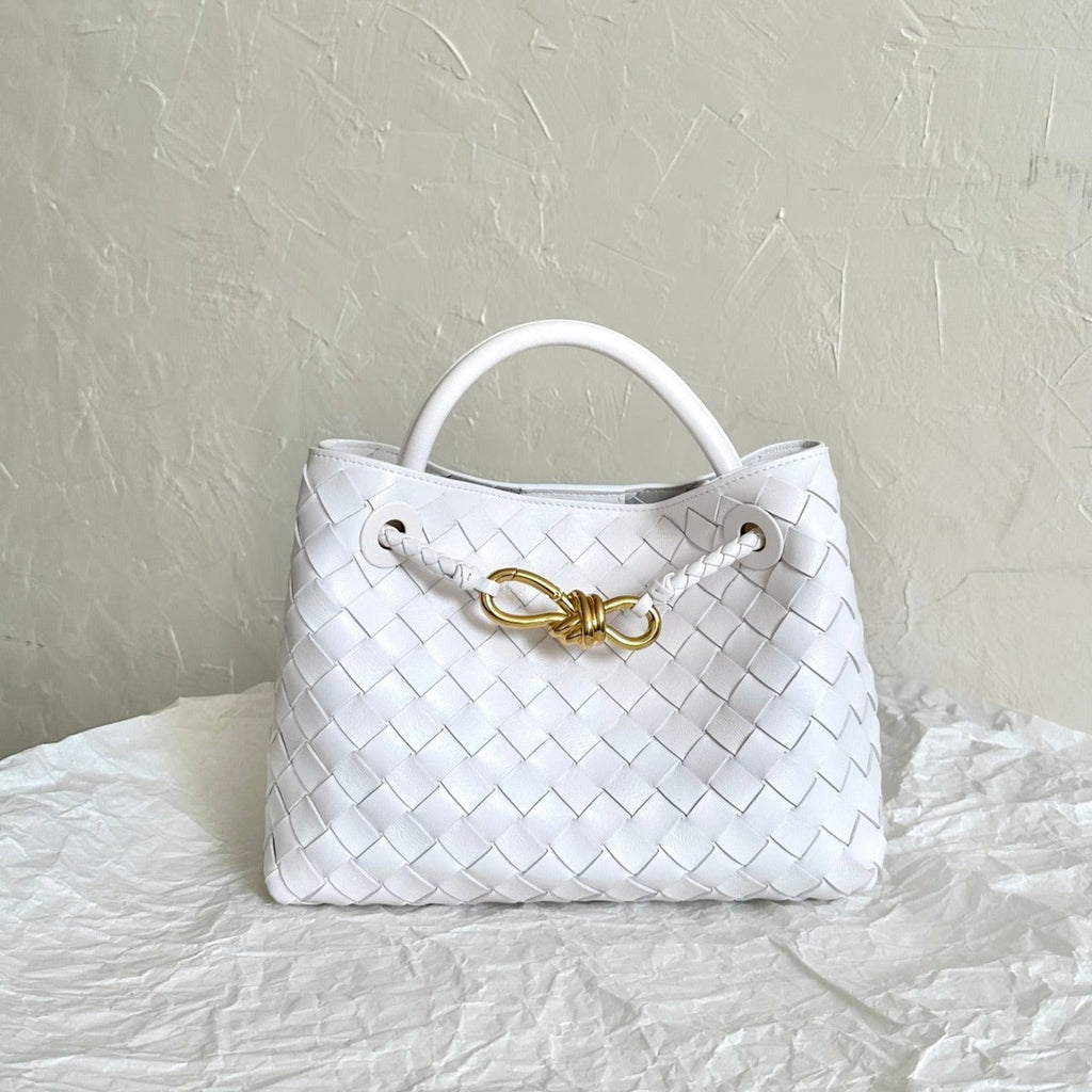 Bottega Veneta Small Andiamo 25cm White Lambskin Bag