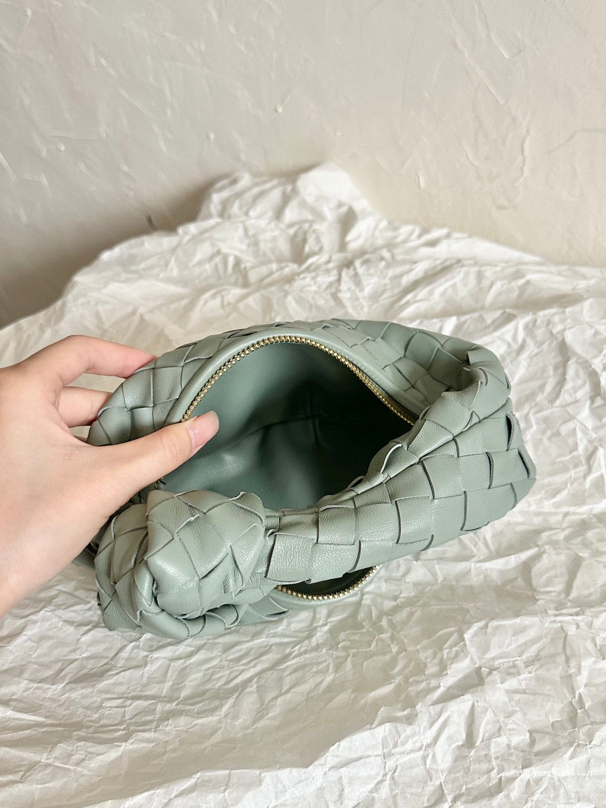 Bottega Veneta Mini Jodie 28cm Grey Lambskin Leather Bag