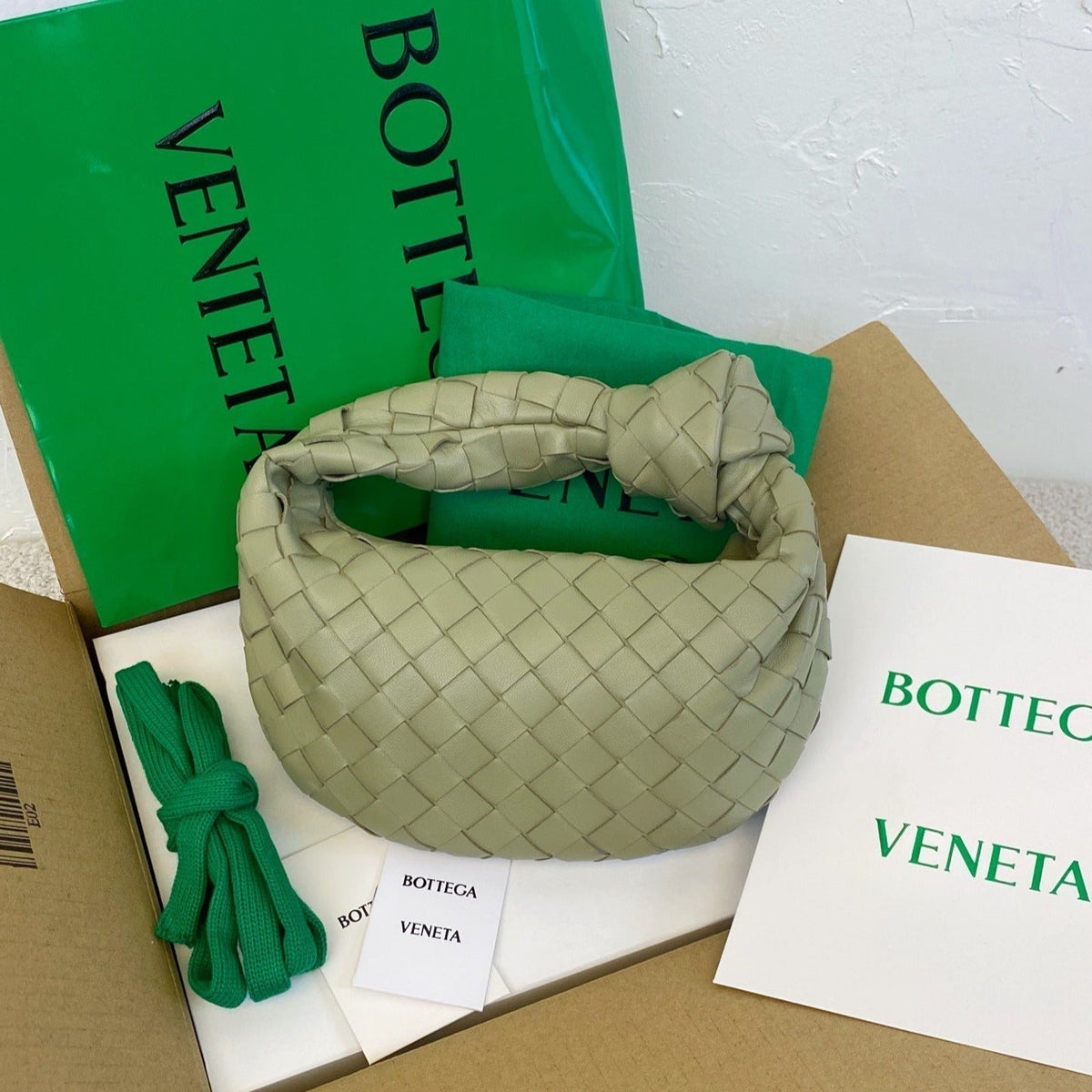 Bottega Veneta Mini Jodie 28cm Green Lambskin Leather Bag