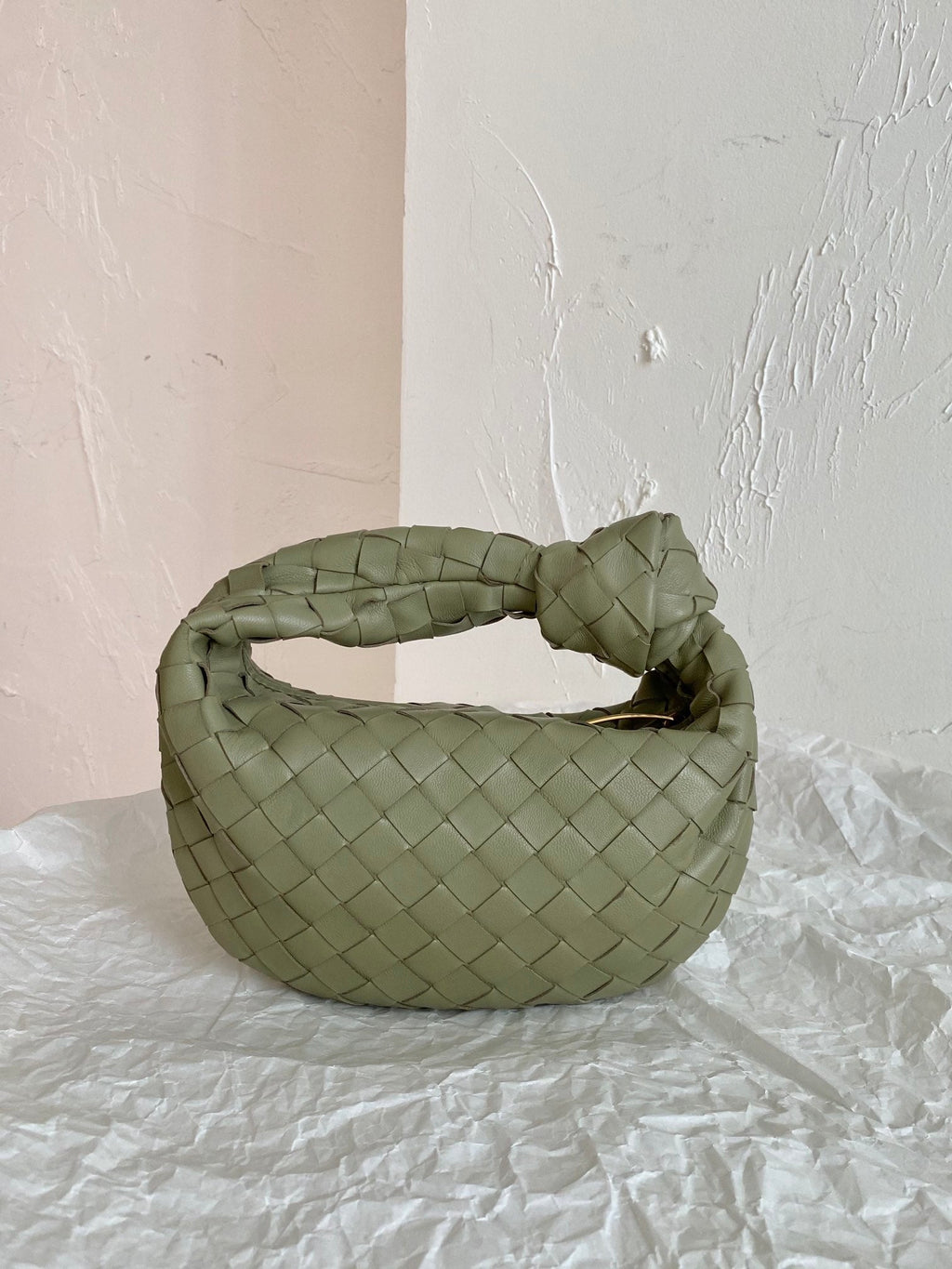 Bottega Veneta Mini Jodie 28cm Green Lambskin Leather Bag