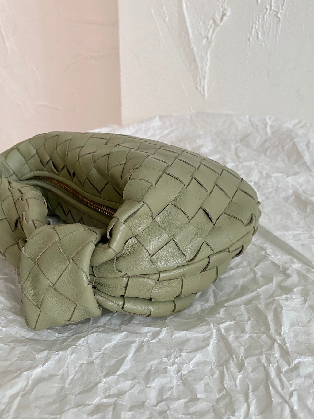 Bottega Veneta Mini Jodie 28cm Green Lambskin Leather Bag