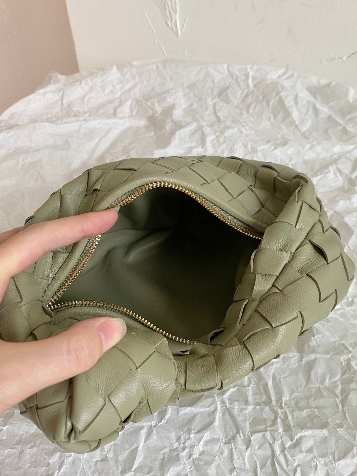Bottega Veneta Mini Jodie 28cm Green Lambskin Leather Bag