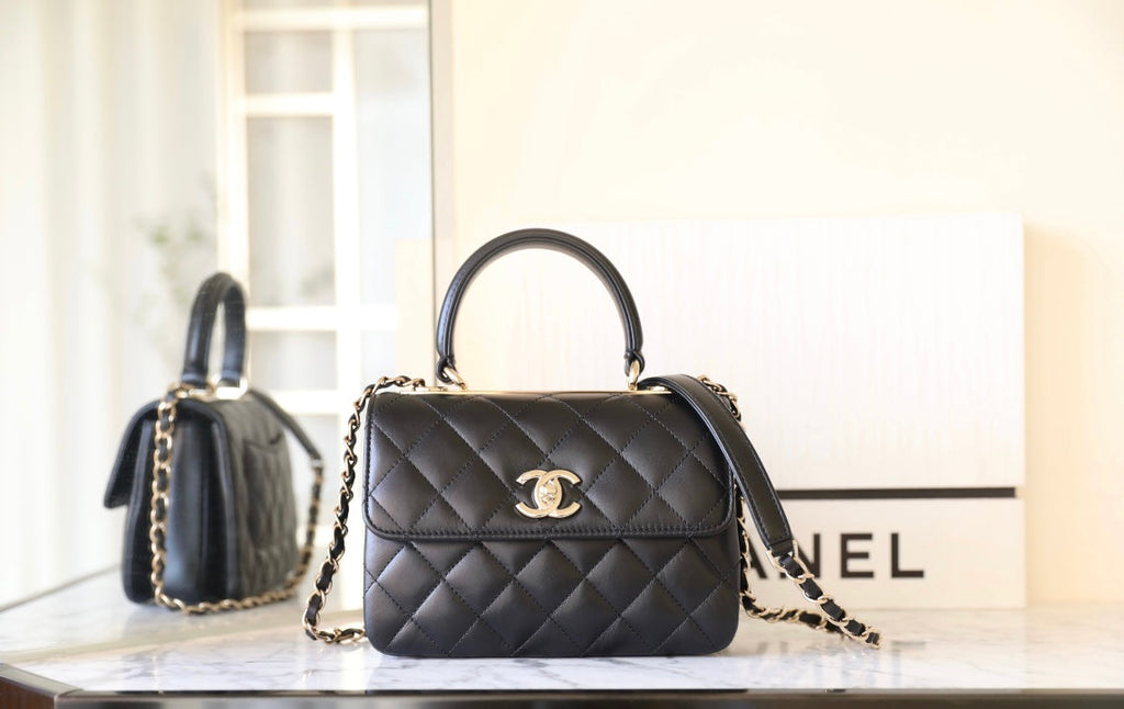 Chanel Trendy 20cm Black Lambskin Gold Hardware Bag