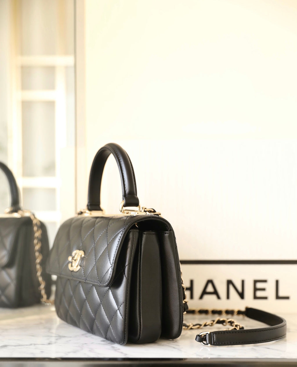 Chanel Trendy 20cm Black Lambskin Gold Hardware Bag