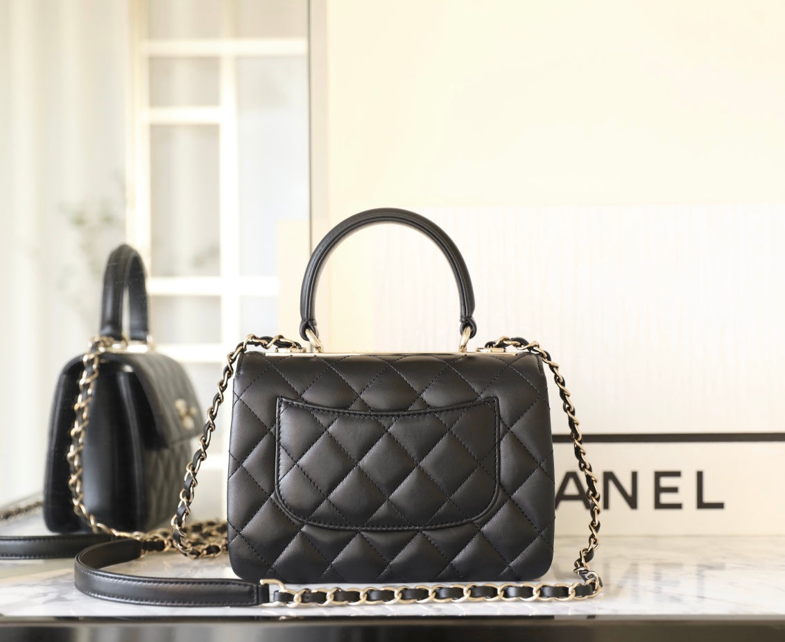 Chanel Trendy 20cm Black Lambskin Gold Hardware Bag