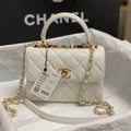 Chanel Trendy 20cm White Lambskin Gold Hardware Bag