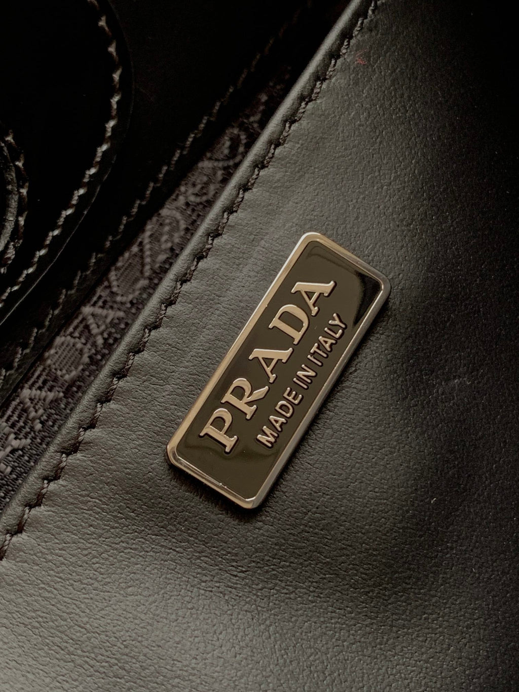 Prada Cleo 30 Black Brushed Leather Shoulder Bag