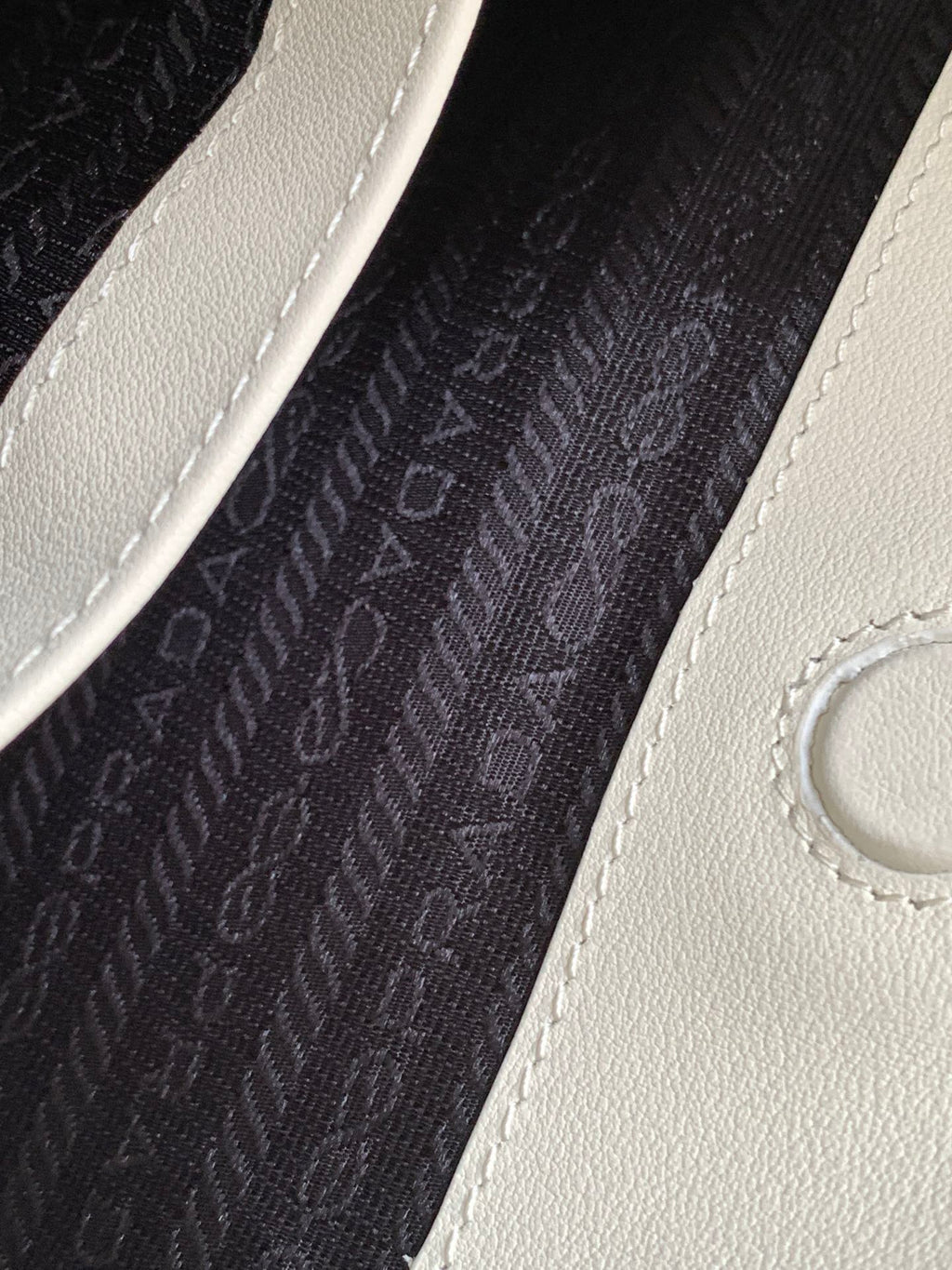 Prada Cleo 30 White Brushed Leather Shoulder Bag