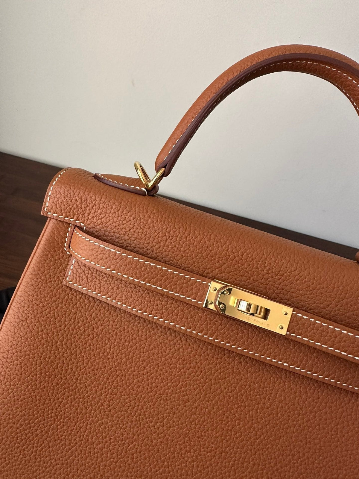 Hermes Kelly 25cm Gold Togo Gold Hardware Bag