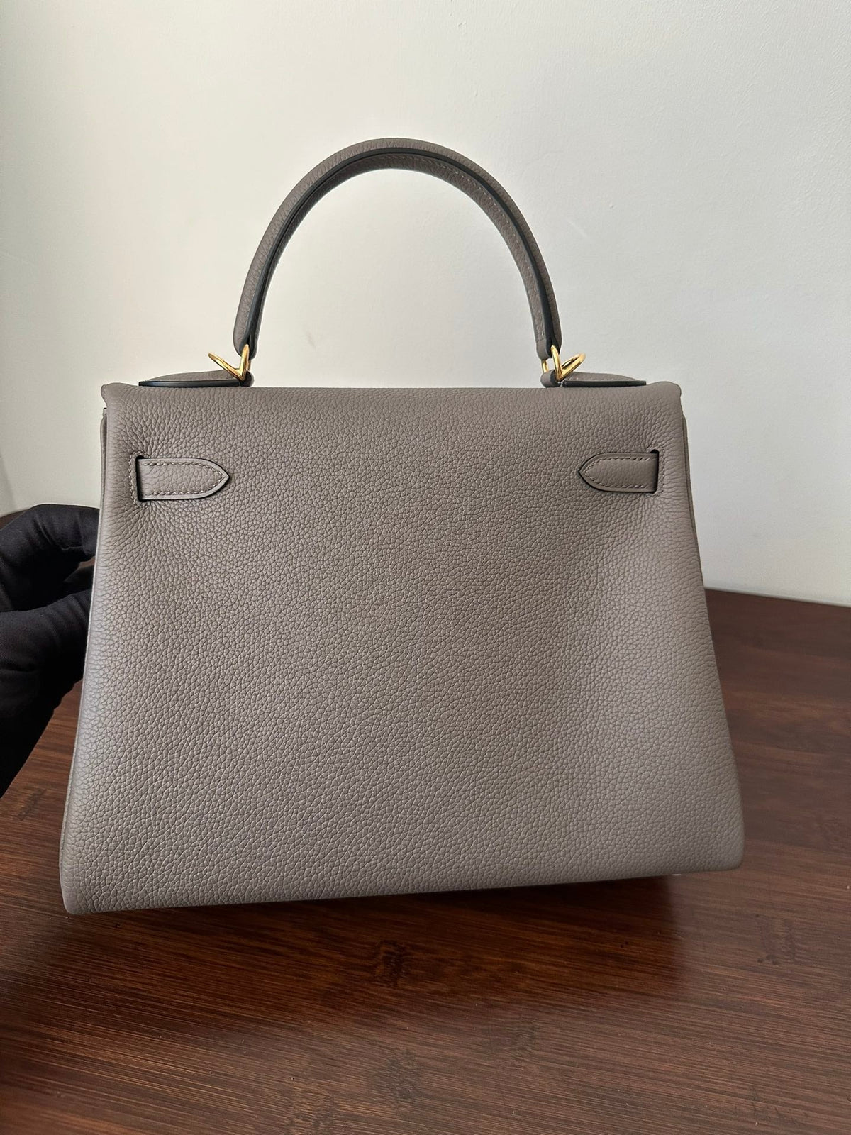 Hermes Kelly 28cm Etain Togo Gold Hardware Bag