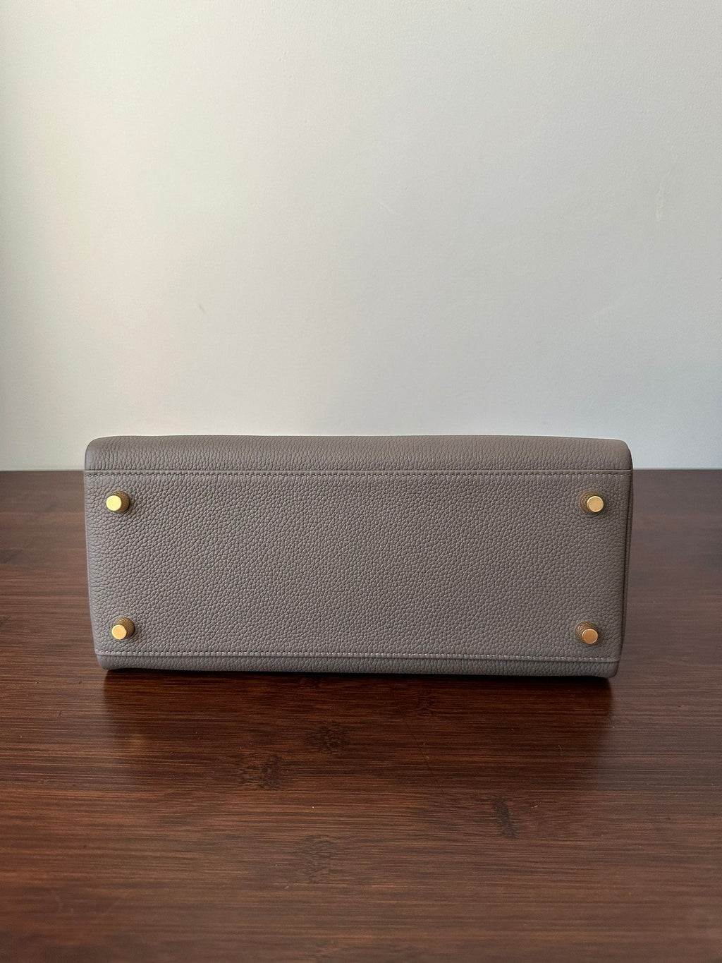Hermes Kelly 28cm Etain Togo Gold Hardware Bag