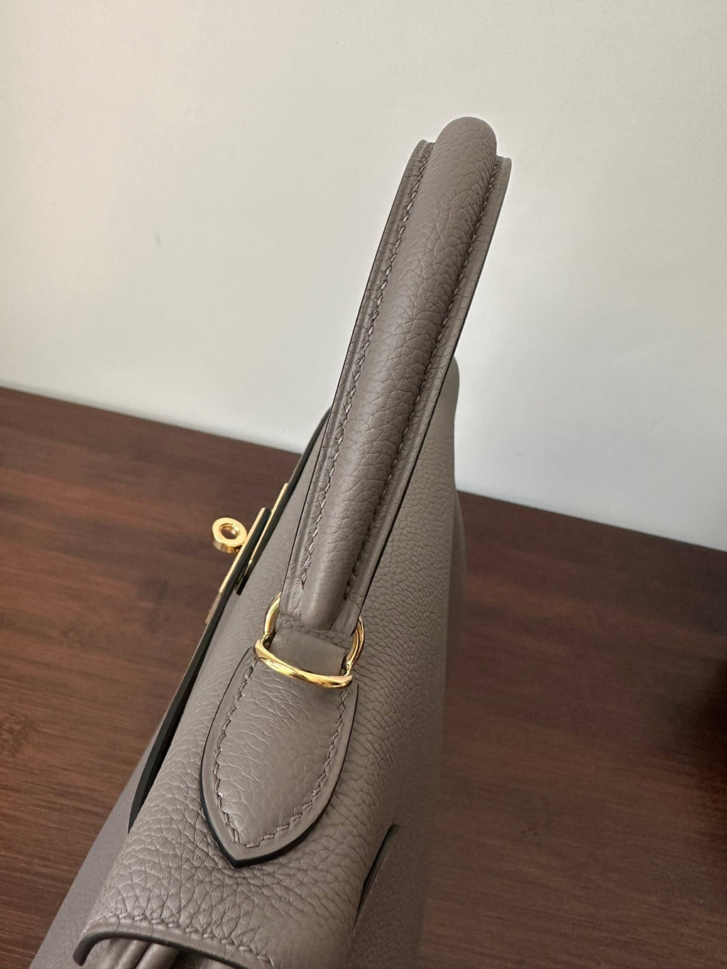 Hermes Kelly 28cm Etain Togo Gold Hardware Bag