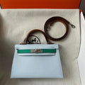 Hermes Kelly Mini 20 Cloud Blue Epsom Silver Hardware Bag