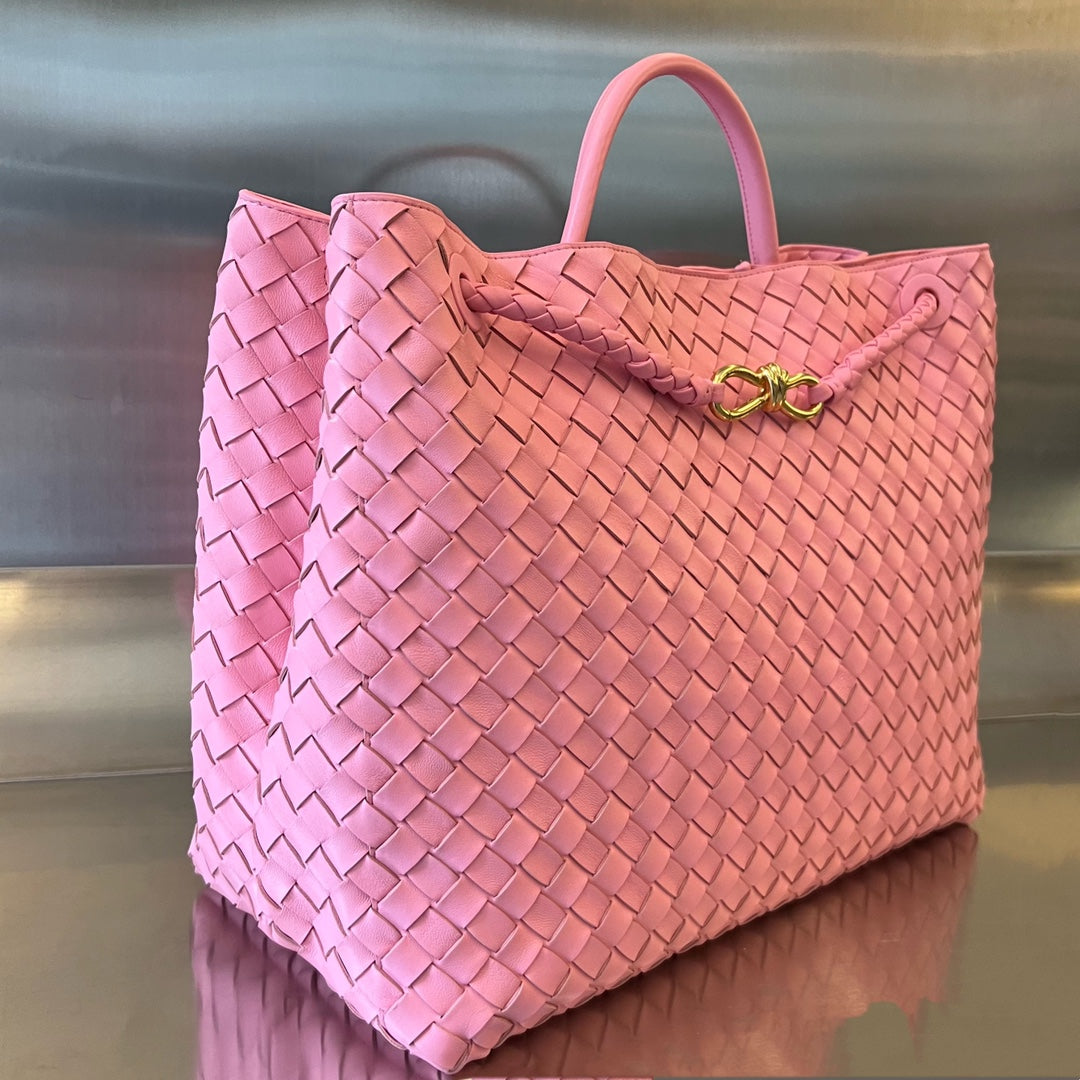 Bottega Veneta Large Andiamo 45cm Pink Lambskin Bag
