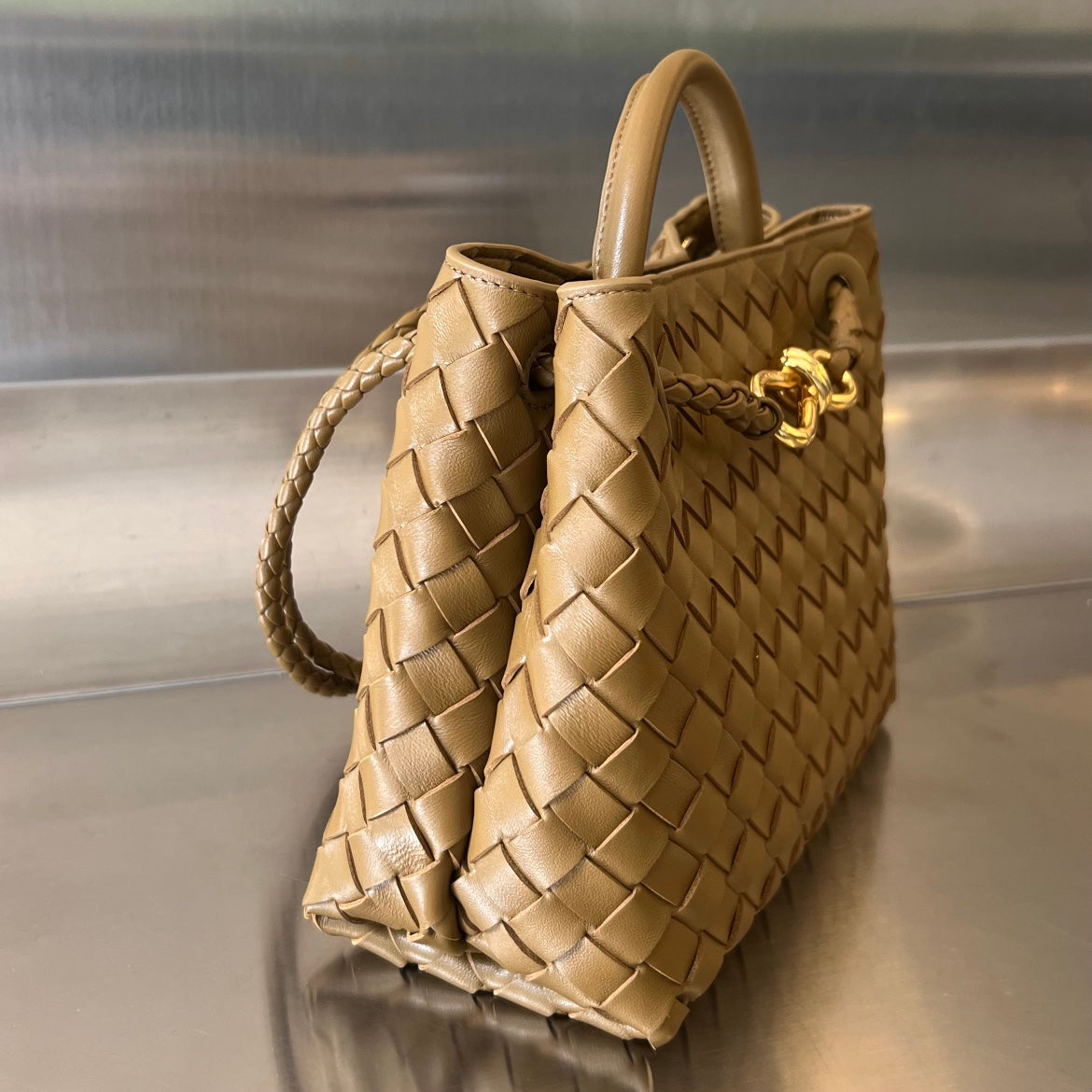 Bottega Veneta Small Andiamo 25cm Brown Lambskin Bag