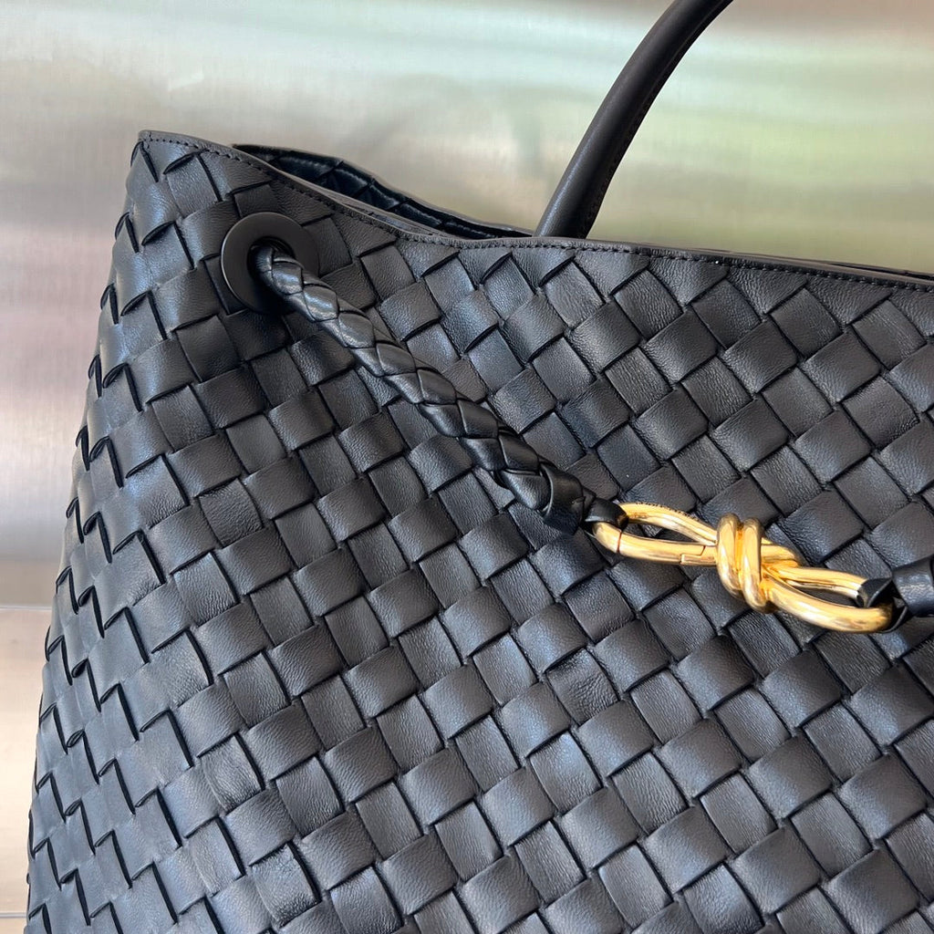 Bottega Veneta Large Andiamo 45cm Black Lambskin Bag