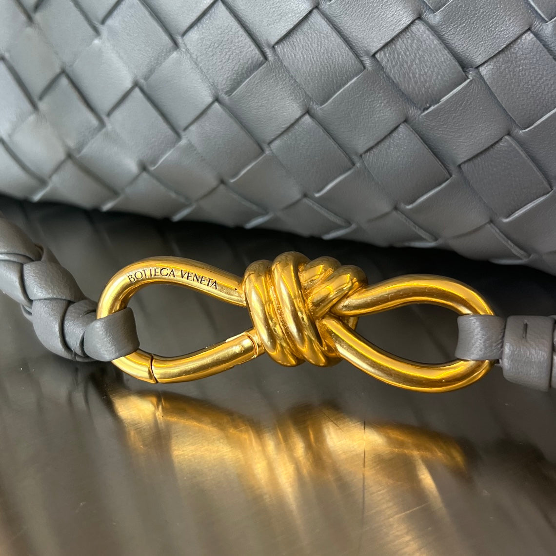 Bottega Veneta Medium Andiamo 32cm Dark Grey Lambskin Bag