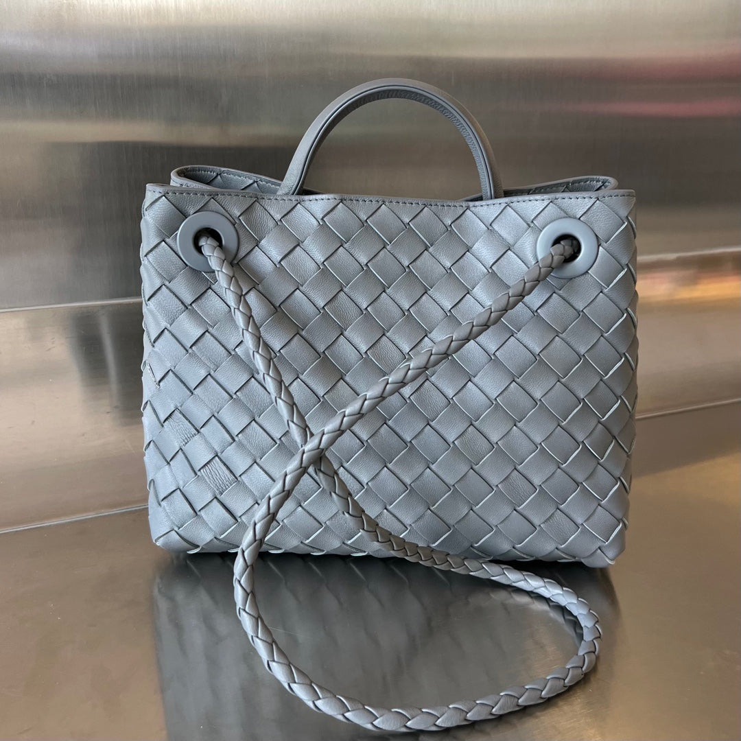 Bottega Veneta Small Andiamo 25cm Dark Grey Lambskin Bag