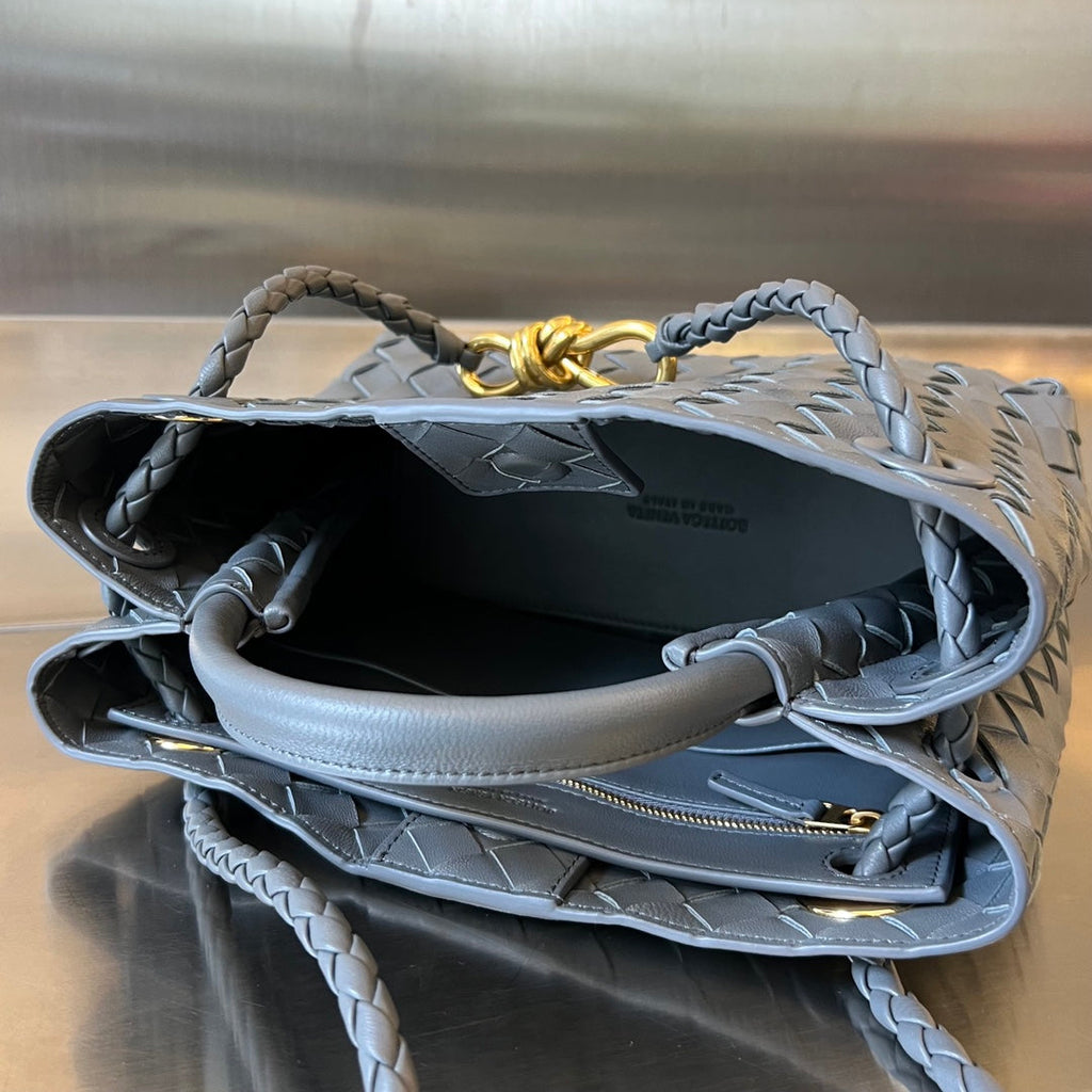 Bottega Veneta Small Andiamo 25cm Dark Grey Lambskin Bag