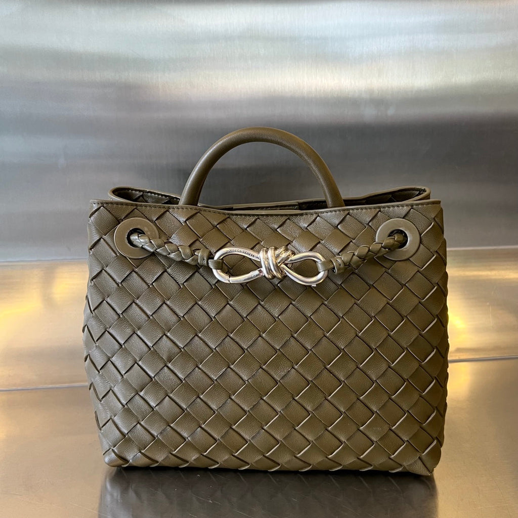 Bottega Veneta Small Andiamo 25cm Dark Olive Lambskin Bag