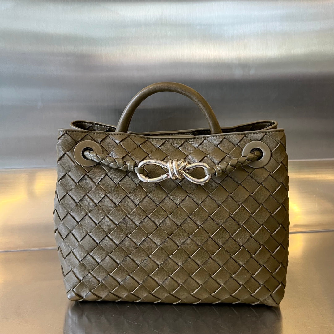 Bottega Veneta Small Andiamo 25cm Dark Olive Lambskin Bag