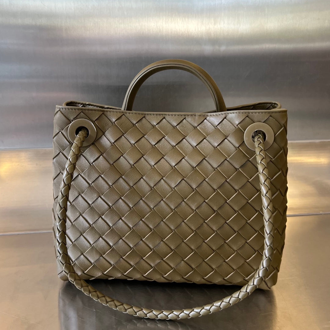 Bottega Veneta Small Andiamo 25cm Dark Olive Lambskin Bag