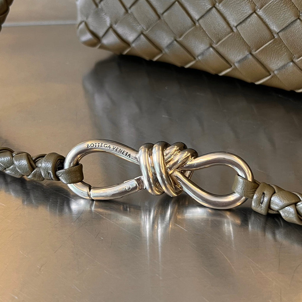 Bottega Veneta Small Andiamo 25cm Dark Olive Lambskin Bag