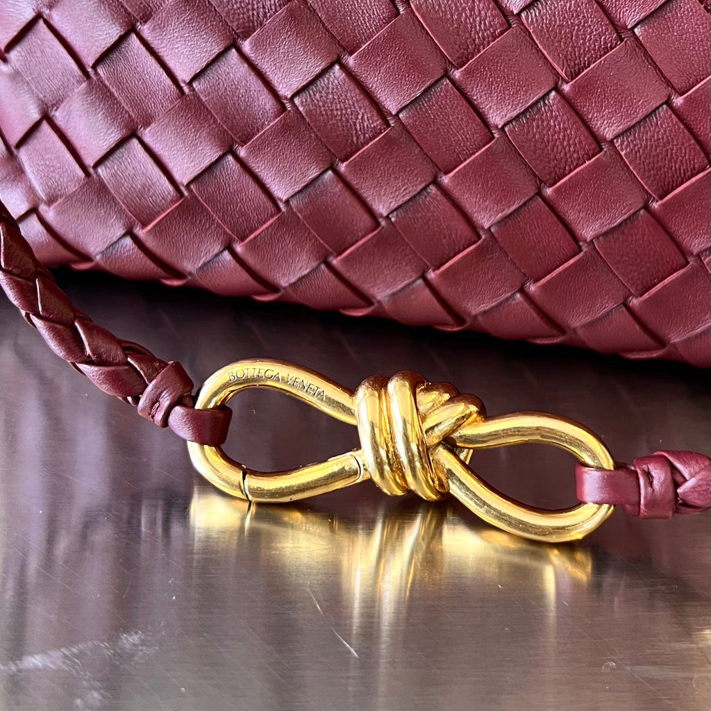 Bottega Veneta Small Andiamo 25cm Dark Red Lambskin Bag