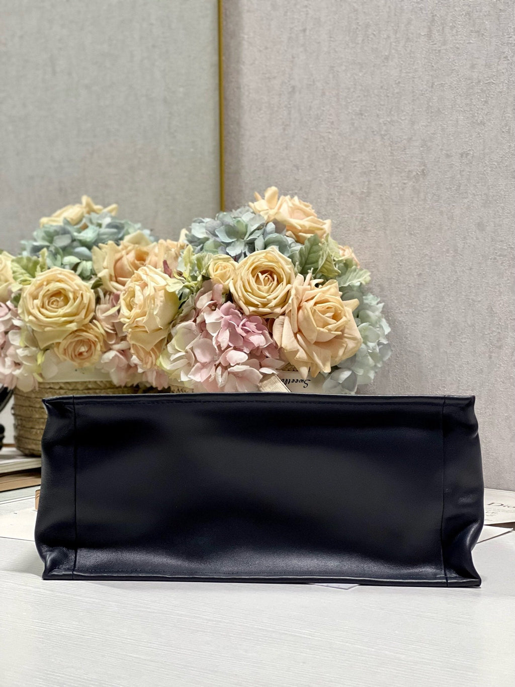 Dior CD Medium Book Tote 36 Blue Oblique Embroidery