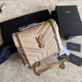Saint Laurent Cross Body 25 Beige Cream Calfskin Bag