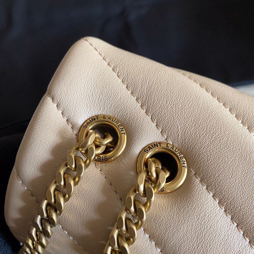 Saint Laurent Cross Body 25 Beige Cream Calfskin Bag