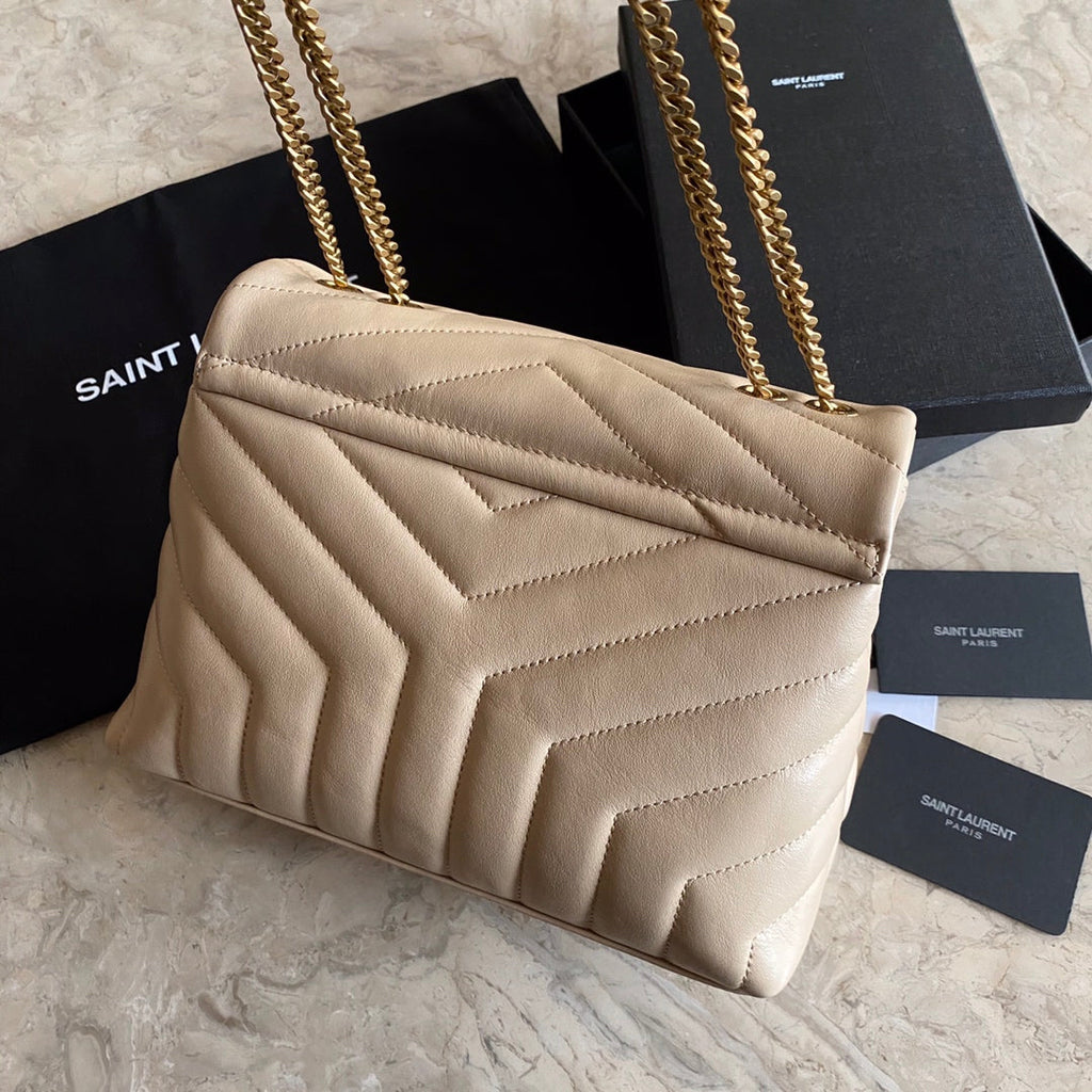 Saint Laurent Cross Body 25 Beige Cream Calfskin Bag