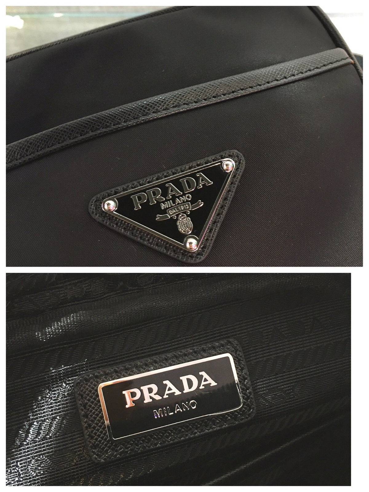 Prada Crossbody Bag 20 in Black Re-Nylon and Saffiano Leather Trim