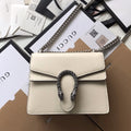 Gucci Dyonysus Shoulder Bag 20 in White Calfskin Silver Hardware