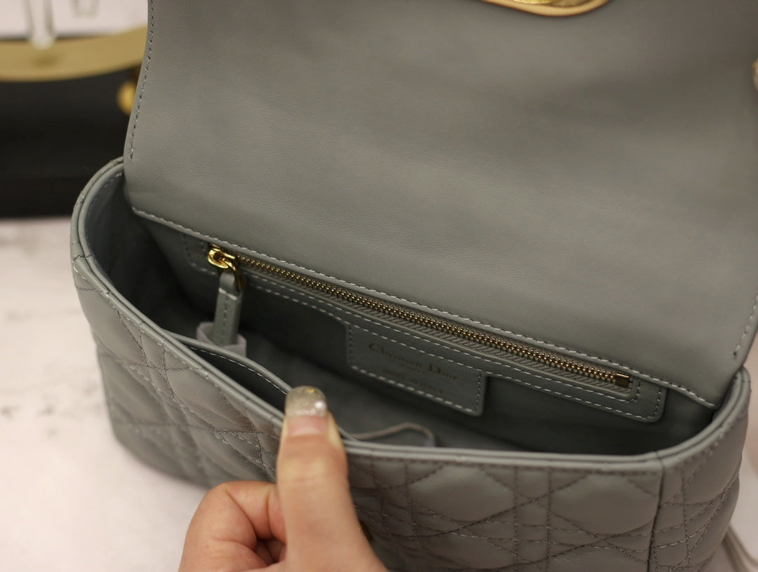 Dior Caro Mini Bag 20 in Light Blue Calfskin