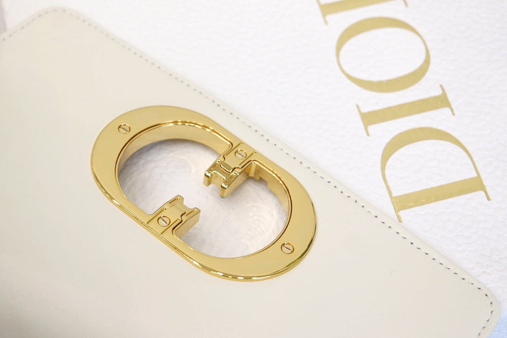 Dior Caro Mini Bag 20 in White Calfskin