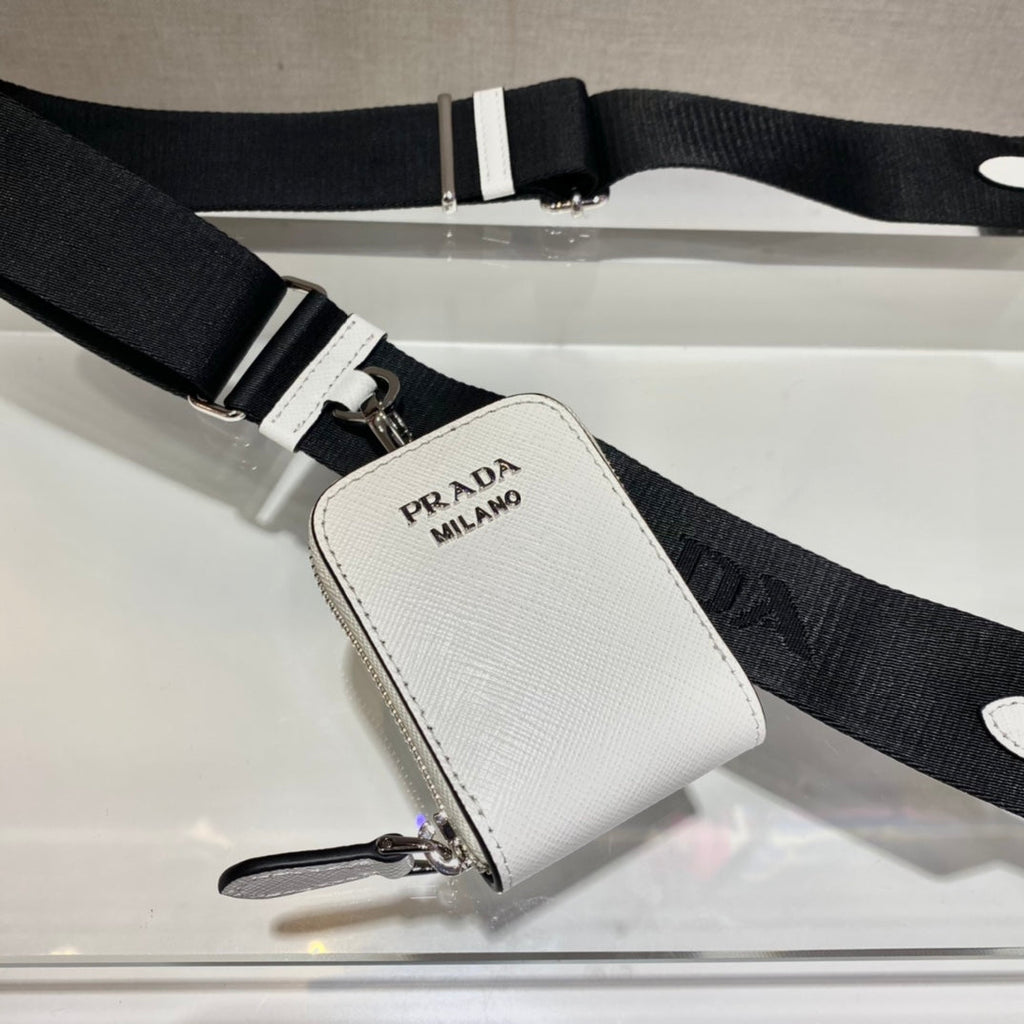 Prada Envelope Flap Bag 20 in White Saffiano Leather