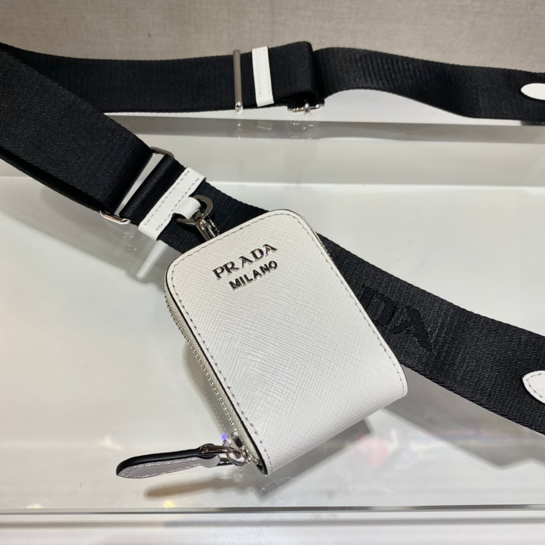Prada Envelope Flap Bag 20 in White Saffiano Leather