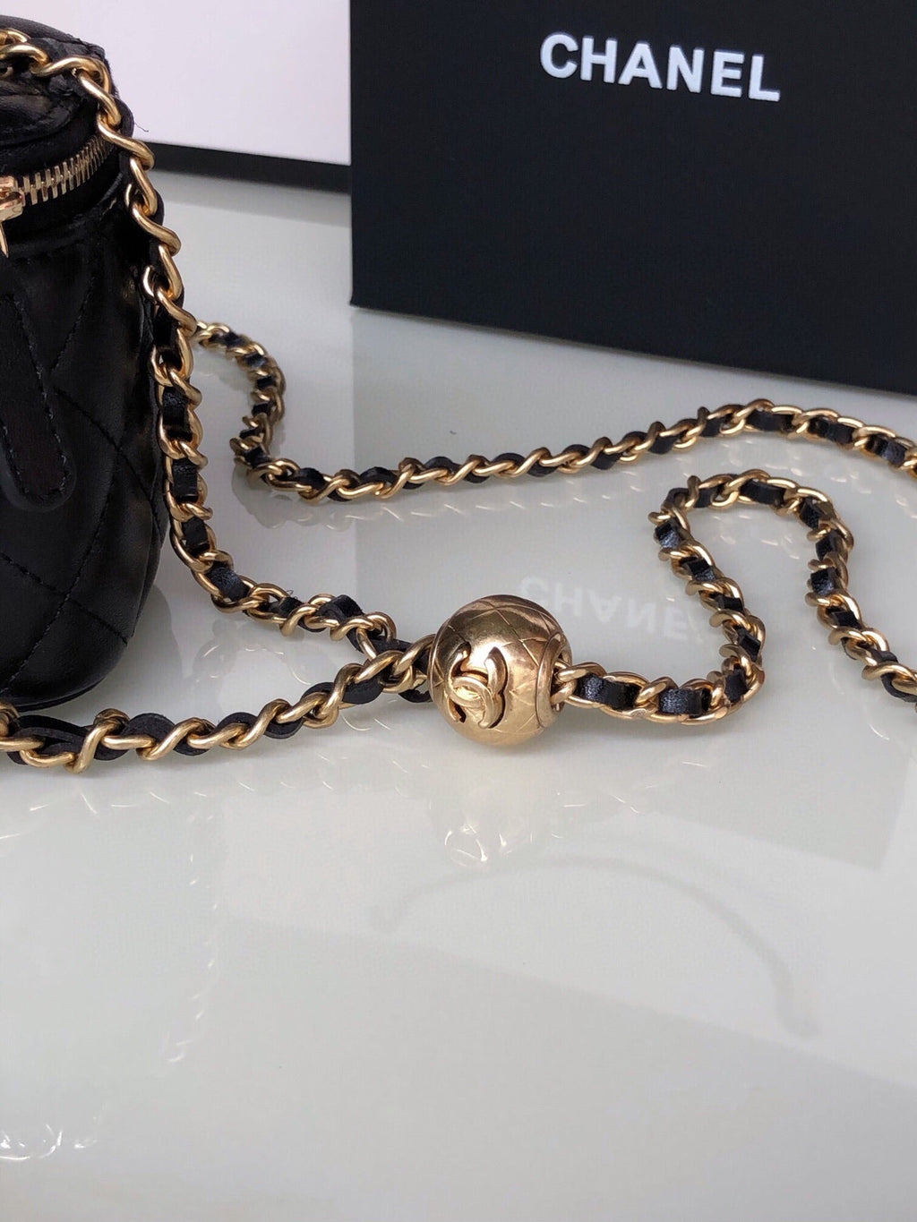 Chanel Mini 11 Vanity Chain in Black Calfskin Gold Hardware Bag