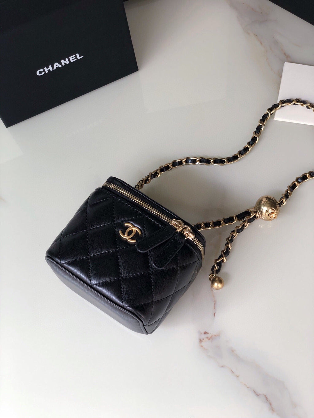 Chanel Mini 11 Vanity Chain in Black Calfskin Gold Hardware Bag