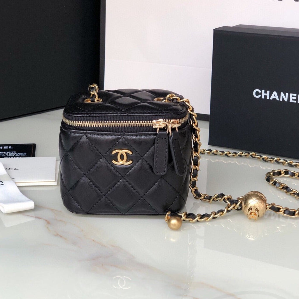 Chanel Mini 11 Vanity Chain in Black Calfskin Gold Hardware Bag