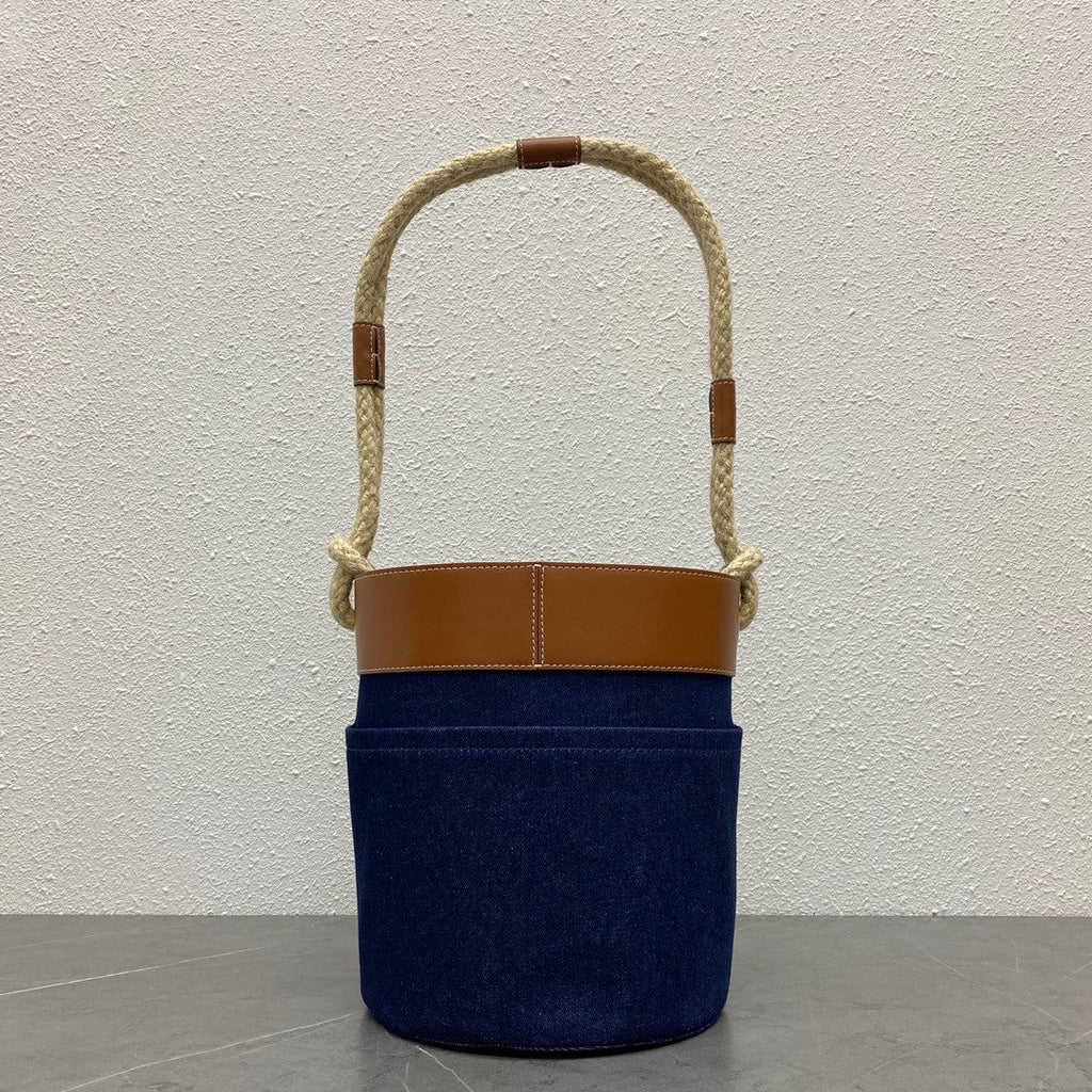 Celine Bucket Corde 23 Denim Fabric Navy Blue