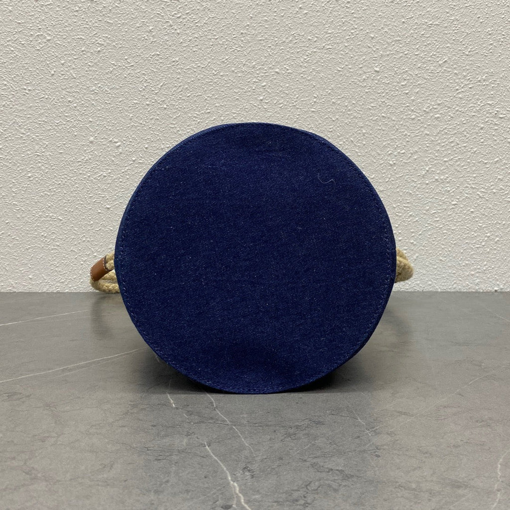 Celine Bucket Corde 23 Denim Fabric Navy Blue