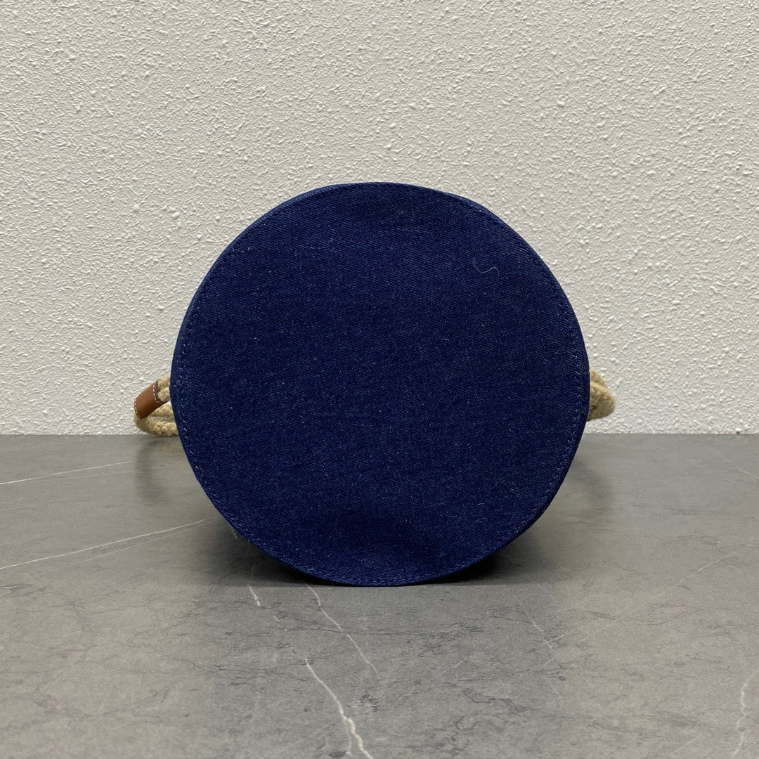 Celine Bucket Corde 23 Denim Fabric Navy Blue