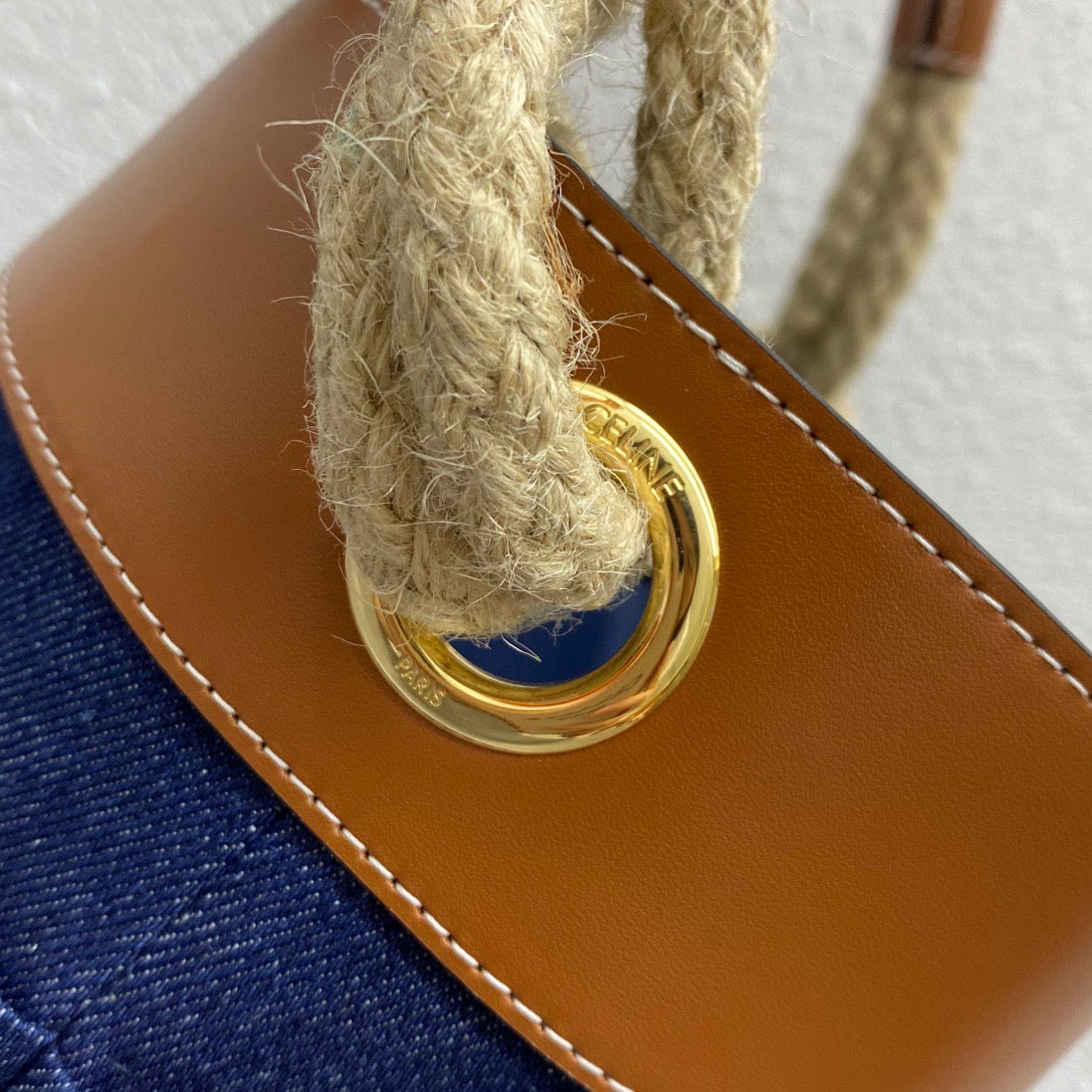 Celine Bucket Corde 23 Denim Fabric Navy Blue