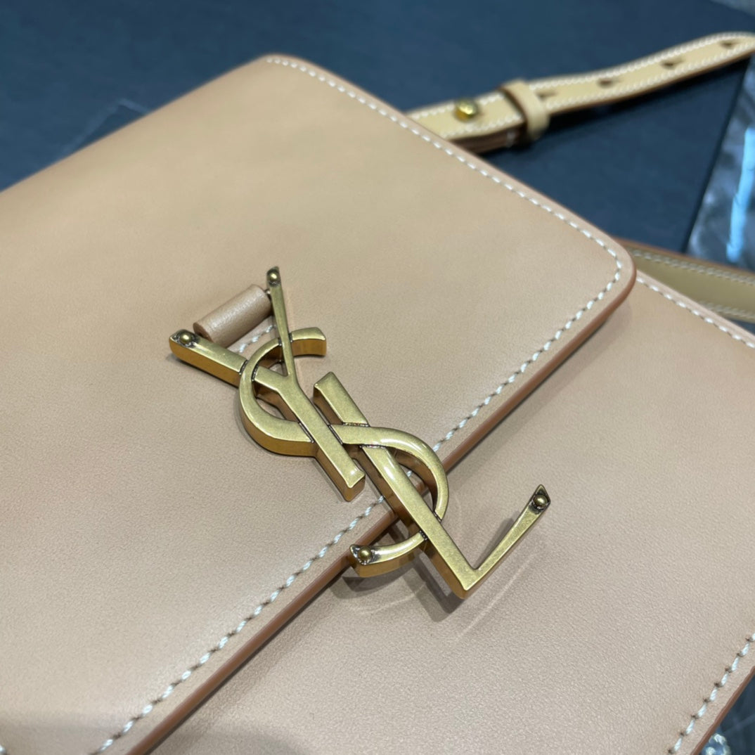 Saint Laurent Kaia 18 Handbag in Yellow Cream Calfskin