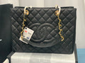 Chanel 25S Medallion Tote 33 cm in Black Caviar with Gold Hardware
