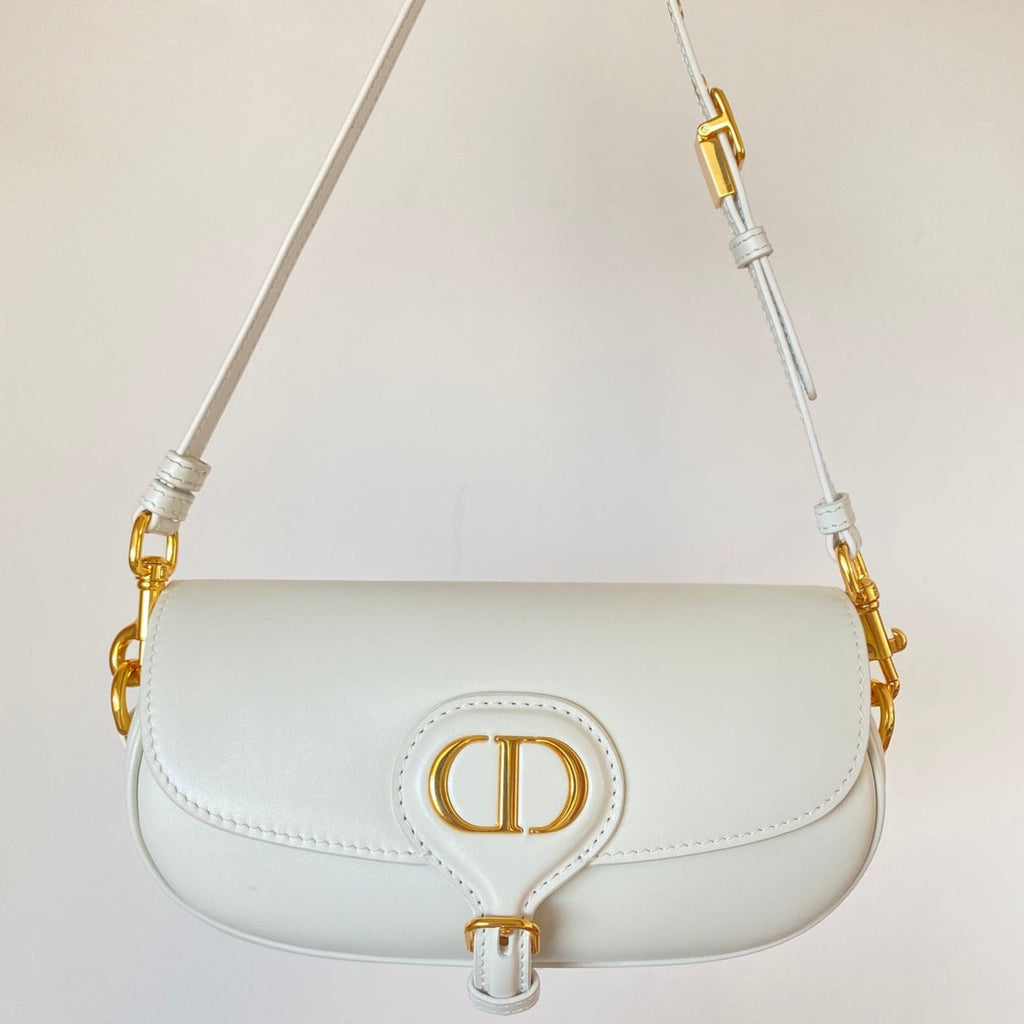 Dior Bobby East-West 22 Bag in White Calfskin