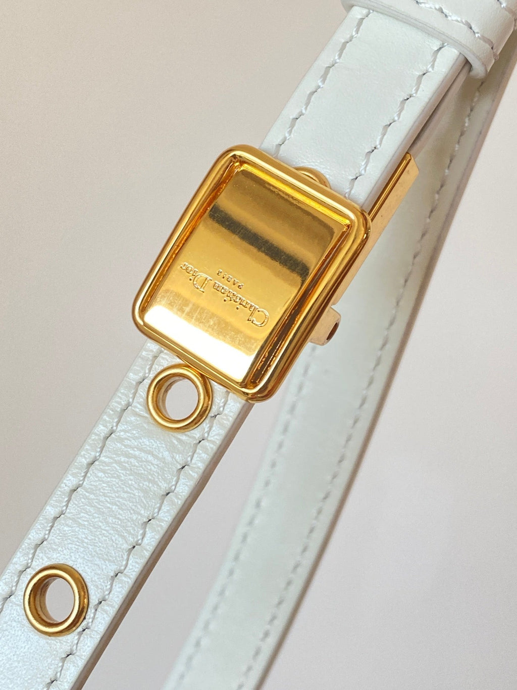 Dior Bobby East-West 22 Bag in White Calfskin